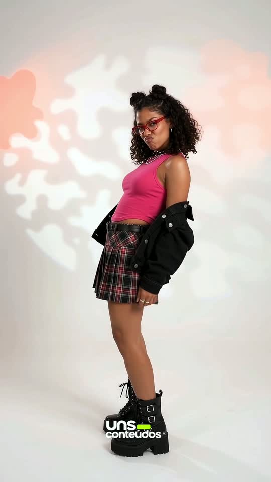 Maya em look de moda completo